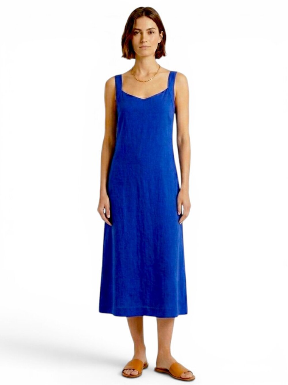 Perennials Resort Wear Royal Blue Long Midi Tank Sundress Dress Summer M
